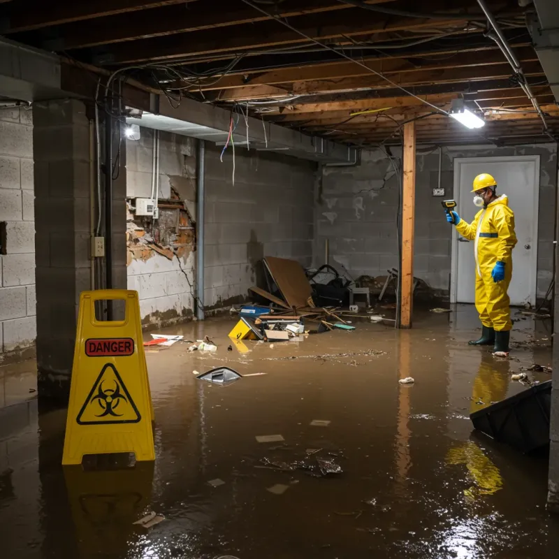 Flooded Basement Electrical Hazard in Rosedale, MS Property