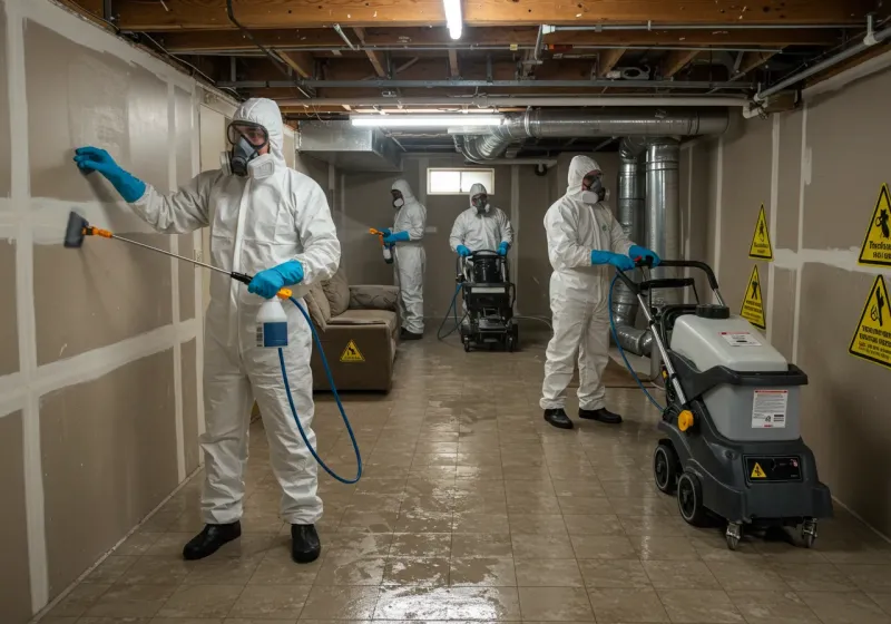 Basement Moisture Removal and Structural Drying process in Rosedale, MS